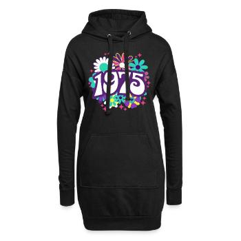 Retro Groovy Jahr 1975 Frauen 50 Jahre alter Geburtstag - Hoodie-Kleid - Schwarz - Vorne