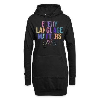 Éducation Bilingue Humour Enseignant - Sweat-shirt à capuche long Femme - noir - Devant