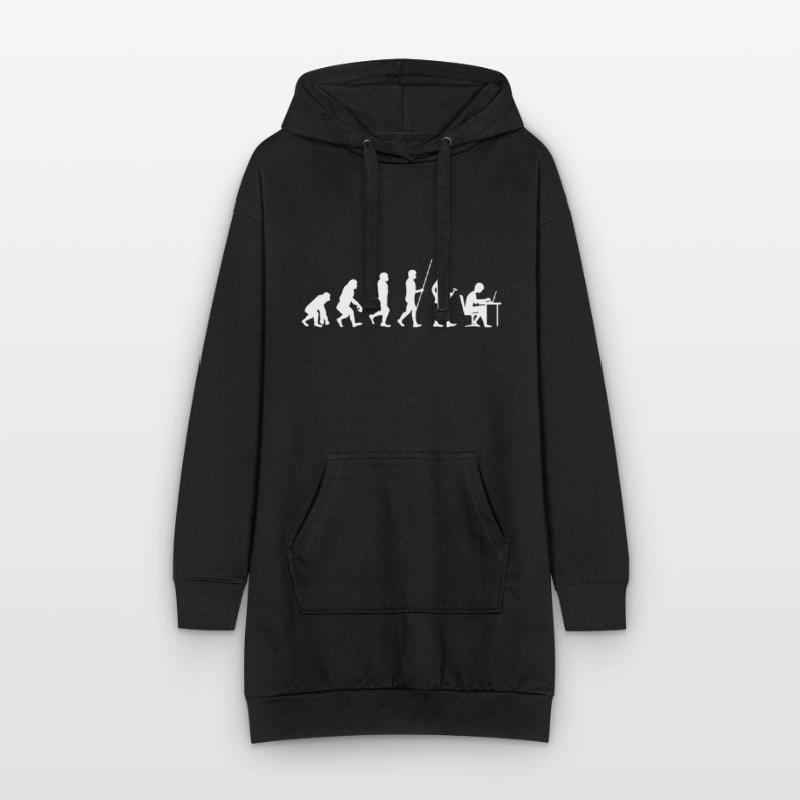 Evolution Programmierer Coder Entwickler Nerd Geek Hoodie-Kleid