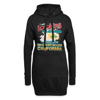 Looking Happiness in Newport Beach Kalifornien - Hoodie-Kleid - Schwarz - Vorne