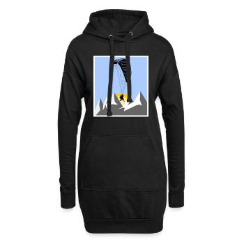 Paragliding Gleitschirm Alpen - Hoodie-Kleid - Schwarz - Vorne