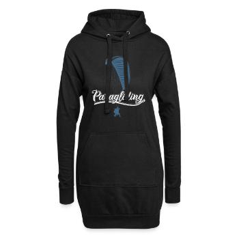 Paragliding Gleitschirm - Hoodie-Kleid - Schwarz - Vorne