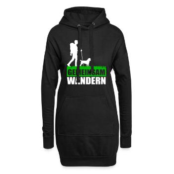 Wanderung Hund - Hoodie-Kleid - Schwarz - Vorne