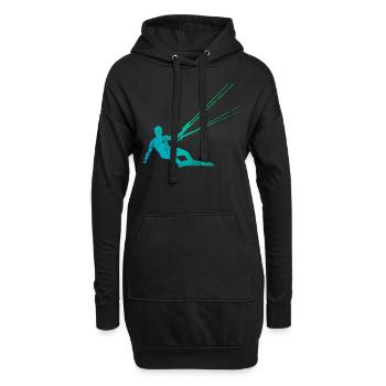 Kitesurfen Kiteboarder - Hoodie-Kleid - Schwarz - Vorne