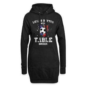 Tischkickern - Hoodie-Kleid - Schwarz - Vorne