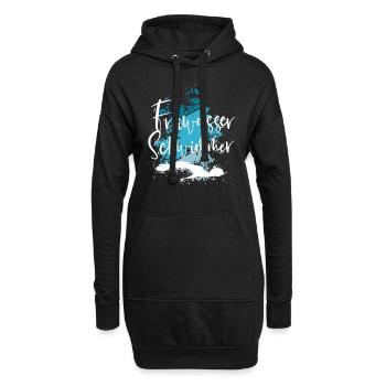 Schwimmen - Hoodie-Kleid - Schwarz - Vorne
