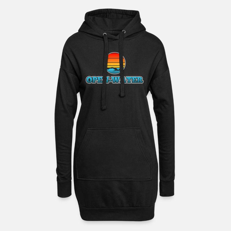 Schwimmer Schwimmen - Hoodie-Kleid - Schwarz
