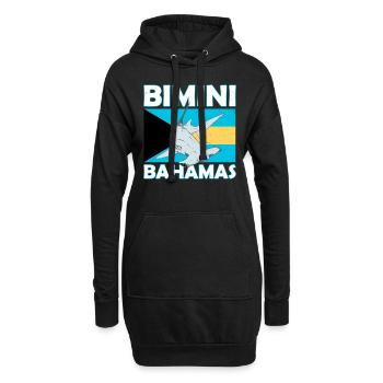 Bimini Bahamas Hammerhai - Hoodie-Kleid - Schwarz - Vorne