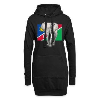 Elefant Flagge von Namibia - Hoodie-Kleid - Schwarz - Vorne