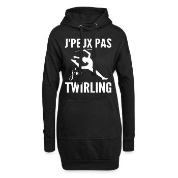 Ich kann nicht Ich Wirbel Humor Frau Wirbel - Hoodie-Kleid - Schwarz - Vorne