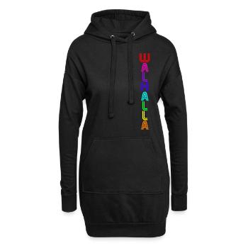 Wallhalla -neon- - Hoodie-Kleid - Schwarz - Vorne