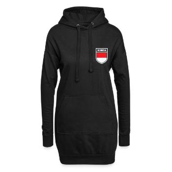 Indonesien - Nationalfahne im Wappen - Hoodie-Kleid - Schwarz - Vorne