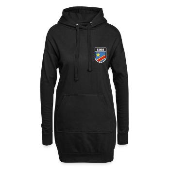 Kongo - Nationalfahne im Wappen - Hoodie-Kleid - Schwarz - Vorne