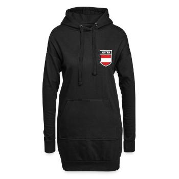 Österreich - Nationalfahne im Wappen - Hoodie-Kleid - Schwarz - Vorne