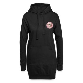 Shih Tzu Rosa - Hoodie-Kleid - Schwarz - Vorne
