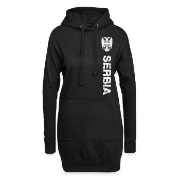 Serbia - Hoodie-Kleid - Schwarz - Vorne