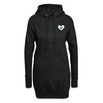 Lettre w cœur sport tendance vert - idée cadeau - Sweat-shirt à capuche long Femme - noir - Devant