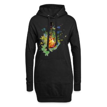 Guitare Ampli guitare électrique Les Paul Gift - Sweat-shirt à capuche long Femme - noir - Devant