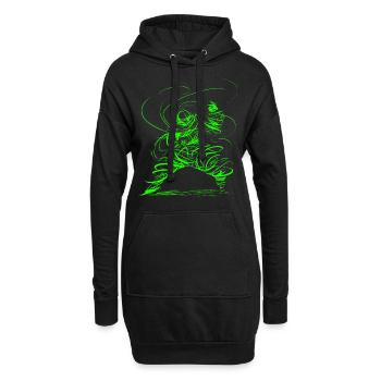Kung Fu Sorcier / Assistant de Kung Fu - Sweat-shirt à capuche long Femme - noir - Devant
