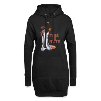 Lustiges Eichhörnchen jongliert Haselnuss Talent - Hoodie-Kleid - Schwarz - Vorne
