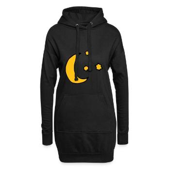 Mond und Sterne - Hoodie-Kleid - Schwarz - Vorne