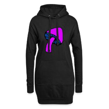 Pilz psychedelisch - Hoodie-Kleid - Schwarz - Vorne