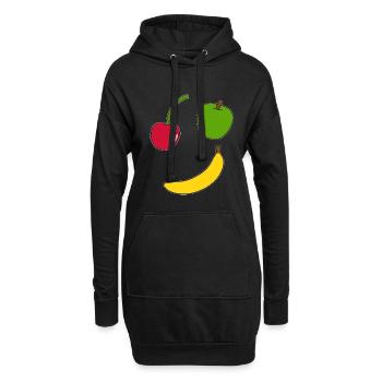Fruit, fruits, dessin animé, idée cadeau - Sweat-shirt à capuche long Femme - noir - Devant