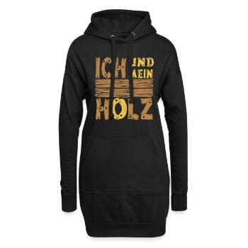 Ich und mein Holz - Hoodie-Kleid - Schwarz - Vorne