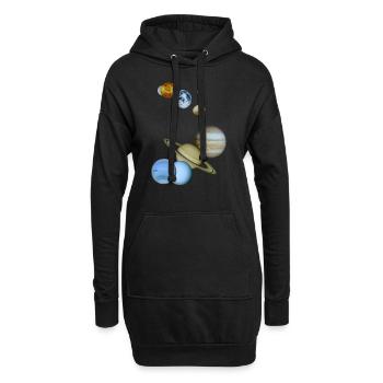 Rakete Planeten Astronaut shirt Geschenk Space - Hoodie-Kleid - Schwarz - Vorne