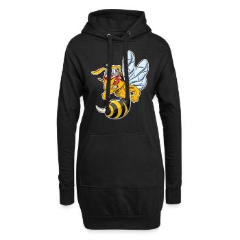 Abeille Abeille Abeille Miel Banzai - Sweat-shirt à capuche long Femme - noir - Devant