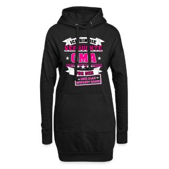 Ich bin die verrückte Oma - Hoodie-Kleid - Schwarz - Vorne