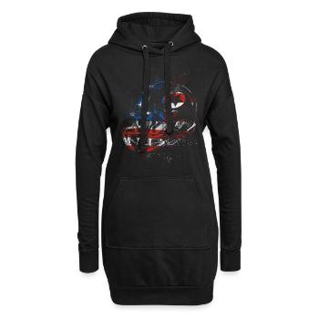 Casque de football américain Grunge Splash USA Flag - Sweat-shirt à capuche long Femme - noir - Devant