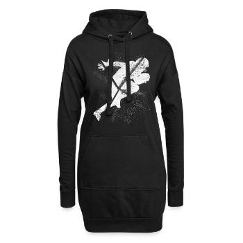 Joueur de football américain Grunge Splash USA Sports - Sweat-shirt à capuche long Femme - noir - Devant