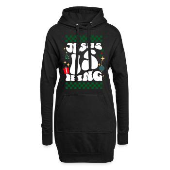Jesus is King Christians Xmas Retro Ugly Christmas - Hoodie-Kleid - Schwarz - Vorne