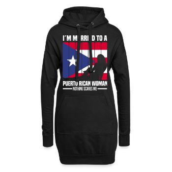 Puerto Rico | Puerto Ricaner Flagge Geschenkideen - Hoodie-Kleid - Schwarz - Vorne