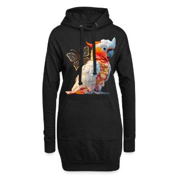 Kakadu - Hoodie-Kleid - Schwarz - Vorne