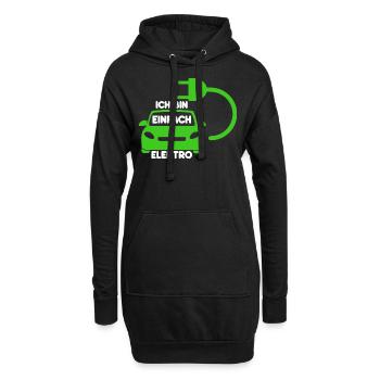 Ich bin einfach Elektro lustige Elektroauto Spruch - Hoodie-Kleid - Schwarz - Vorne
