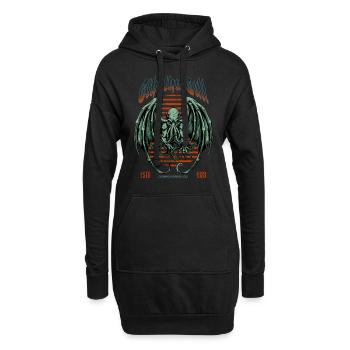Grüner Kaiju - Cthulhu Kult Lovecraft Necronomicon - Hoodie-Kleid - Schwarz - Vorne