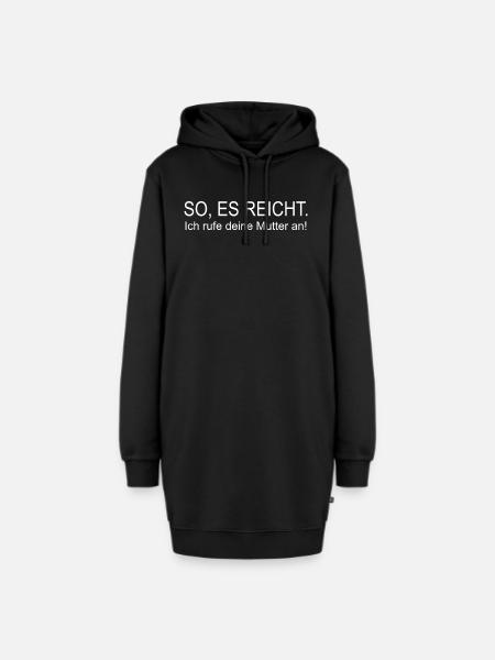 Mutter anrufen - Hoodie-Kleid - Schwarz