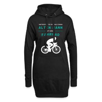 Fahrrad - Alten Mann - Hoodie-Kleid - Schwarz - Vorne