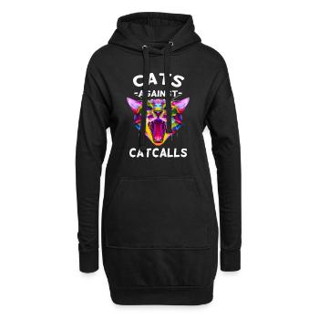 Cats Against Catcalls - Hoodie-Kleid - Schwarz - Vorne