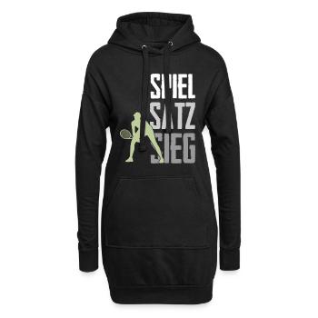 Tennis Spiel Satz Sieg - Hoodie-Kleid - Schwarz - Vorne