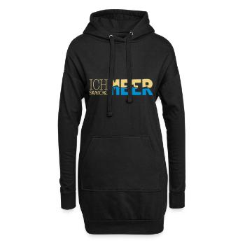 Ich brauche Meer - Hoodie-Kleid - Schwarz - Vorne