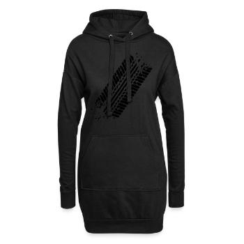 Piste de pneu - Sweat-shirt à capuche long Femme - noir - Devant