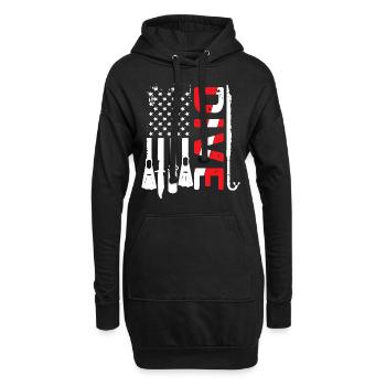 Scuba Dive Flag USA Drôle Graphique - Sweat-shirt à capuche long Femme - noir - Devant