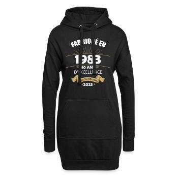 Fabriqué En 1983 Né En 1983 40 Ans Anniversaire - Sweat-shirt à capuche long Femme - noir - Devant