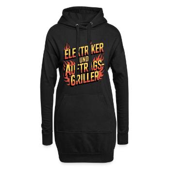 Elektriker und Auftragsgriller Grill BBQ - Hoodie-Kleid - Schwarz - Vorne
