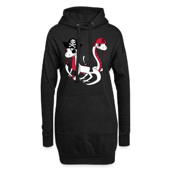 crew friends team party sailor snake pirate - Hoodie Dress - black - Front