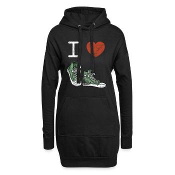 I Love Chaussures - Sweat-shirt à capuche long Femme - noir - Devant