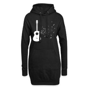 guitare - Sweat-shirt à capuche long Femme - noir - Devant